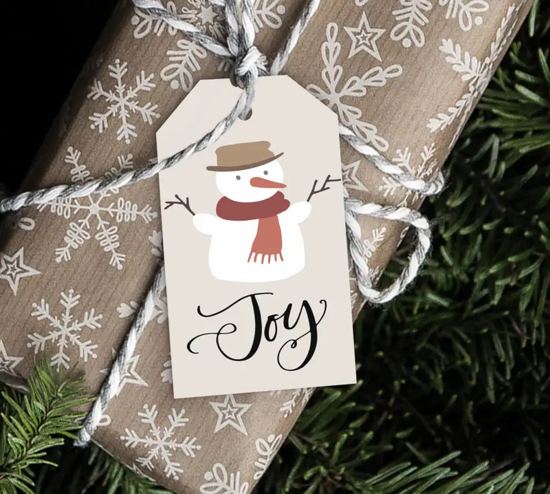 Snowman Joy Gift Tag - Premium Craft Supplies & Tools > Party & Gifting > Labels, Stickers & Tags > Tags from Sugar and Spice Invitations - Just $24! Shop now at Sugar and Spice Paper