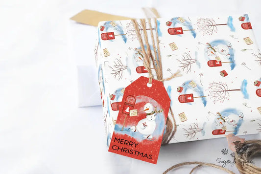 Snowman Letters To Santa Wrapping Paper Craft Supplies & Tools > Party Gifting Packaging