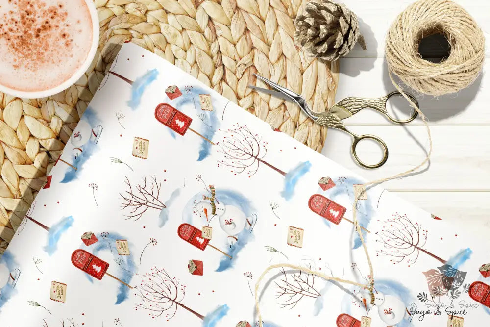 Snowman Letters to Santa  Wrapping Paper - Premium Craft Supplies & Tools > Party & Gifting > Packaging & Wrapping from Sugar and Spice Invitations - Just $26.10! Shop now at Sugar and Spice Paper