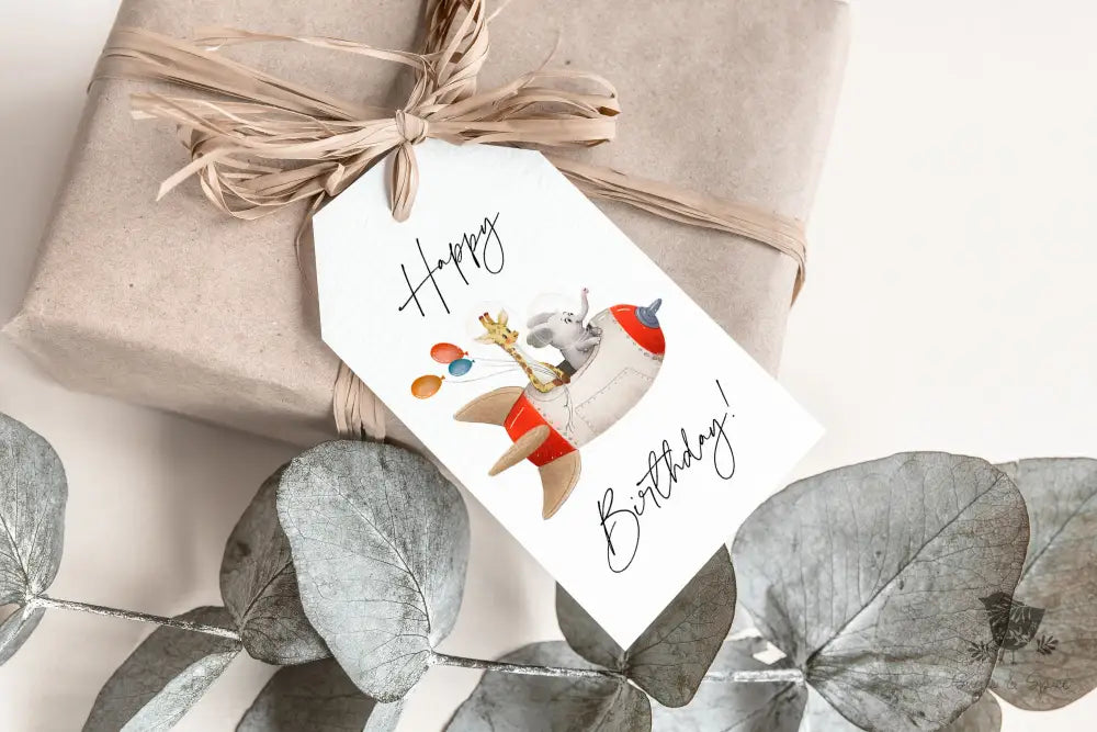 Spaceship Birthday Gift Tags - Premium Craft Supplies & Tools > Party & Gifting > Labels, Stickers & Tags > Tags from Sugar and Spice Invitations - Just $24! Shop now at Sugar and Spice Paper