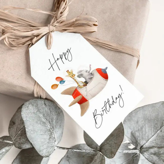 Spaceship Birthday Gift Tags - Premium Craft Supplies & Tools > Party & Gifting > Labels, Stickers & Tags > Tags from Sugar and Spice Invitations - Just $24! Shop now at Sugar and Spice Paper