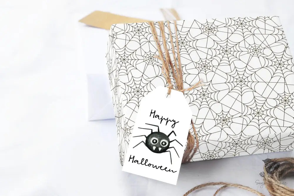 Spider Web Halloween Wrapping Paper - Premium Craft Supplies & Tools > Party & Gifting > Packaging & Wrapping from Sugar and Spice Invitations - Just $26.10! Shop now at Sugar and Spice Paper