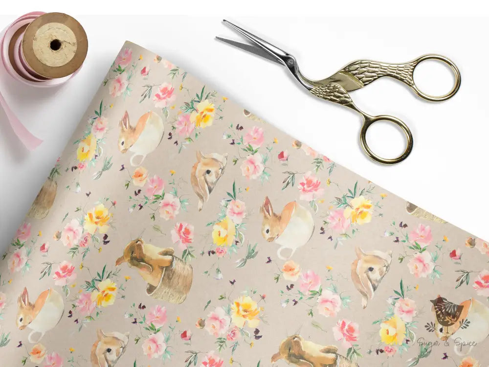 Spring Bunny Easter Wrapping Paper - Premium Craft Supplies & Tools > Party & Gifting > Packaging & Wrapping from Sugar and Spice Invitations - Just $26.10! Shop now at Sugar and Spice Paper