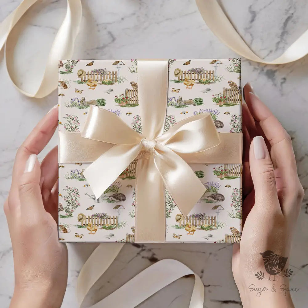 Spring Garden Baby Shower Wrapping Paper - Premium Craft Supplies & Tools > Party & Gifting > Packaging & Wrapping from Sugar and Spice Invitations - Just $26.10! Shop now at Sugar and Spice Paper