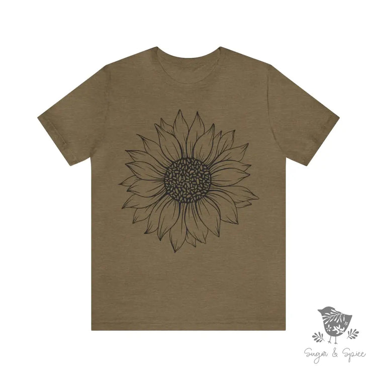Sunflower Floral T-Shirt Heather Olive / S