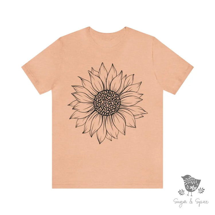 Sunflower Floral T-Shirt Heather Peach / S
