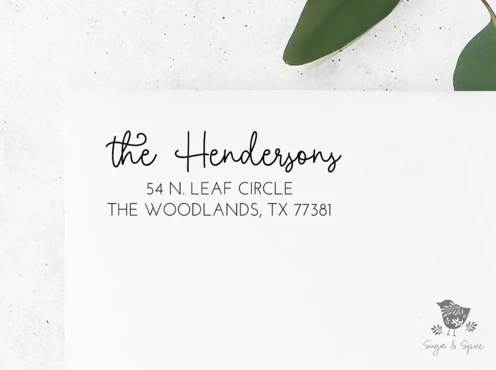 Sunflower Hendersons Personalized Address Stamp - Premium Craft Supplies & Tools > Stamps & Seals > Stamps from Sugar and Spice Invitations - Just $38! Shop now at Sugar and Spice Paper