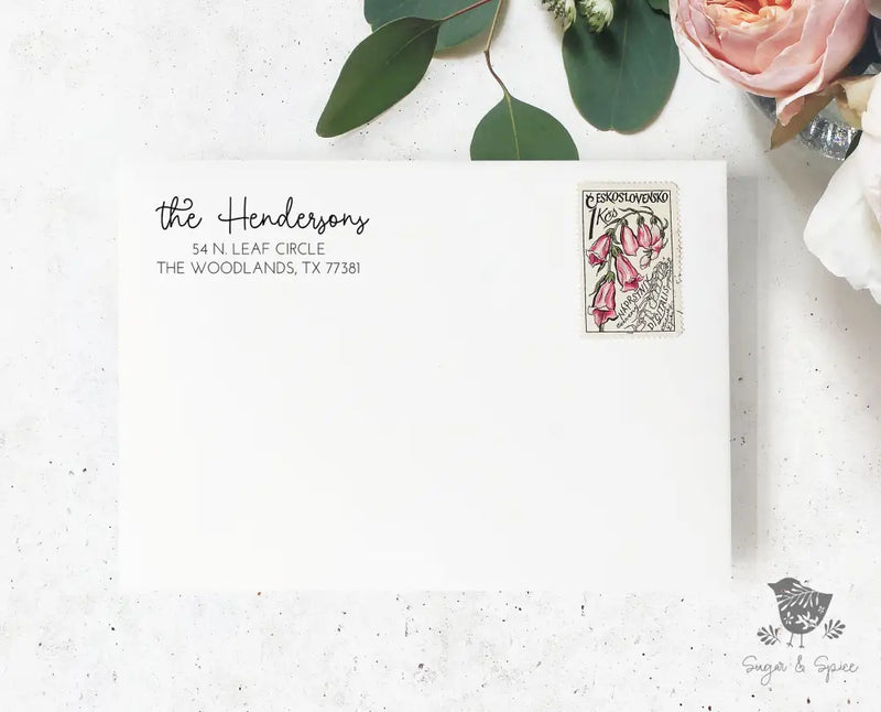 Sunflower Hendersons Personalized Address Stamp - Premium Craft Supplies & Tools > Stamps & Seals > Stamps from Sugar and Spice Invitations - Just $38! Shop now at Sugar and Spice Paper