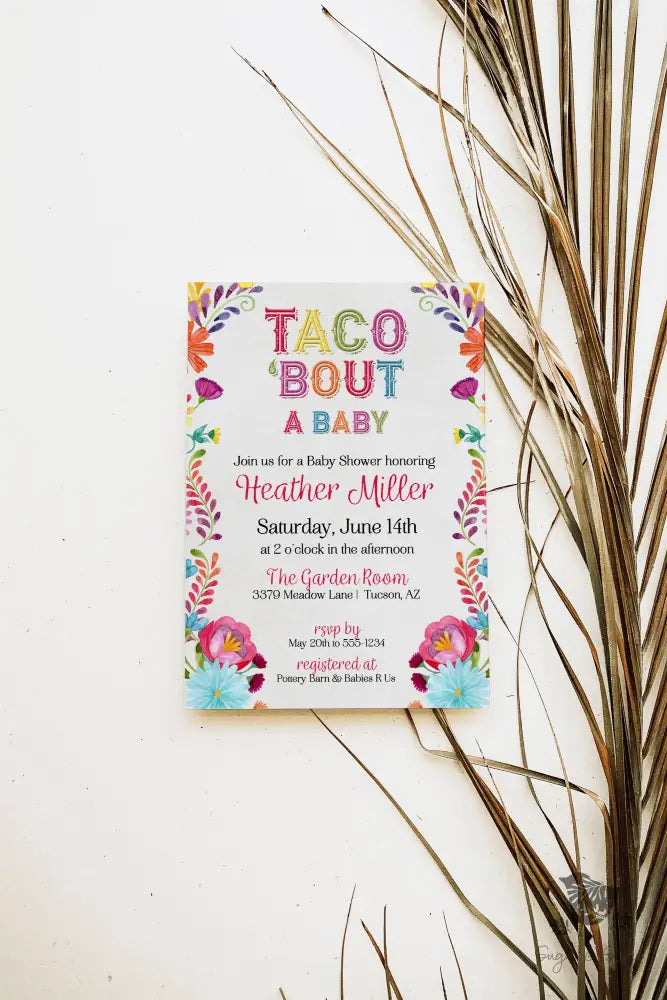 Taco About Baby Shower Invitation - Premium  from Sugar and Spice Invitations - Just $1.95! Shop now at Sugar and Spice Paper
