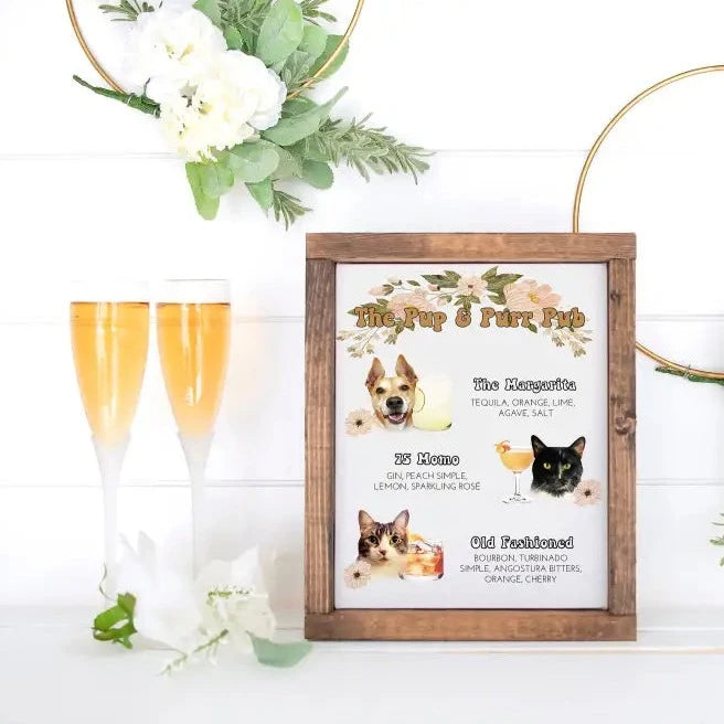 The Pup and Purr Pub Signature Drink Sign - Premium  from Sugar and Spice Invitations - Just $25! Shop now at Sugar and Spice Paper