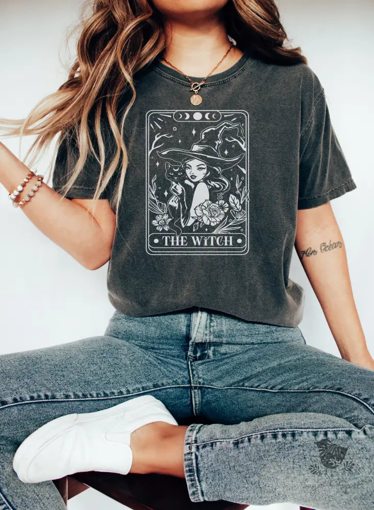 The Witch Tarot Card Unisex T-Shirt - Premium T-Shirt from Printify - Just $22.60! Shop now at Sugar and Spice Paper