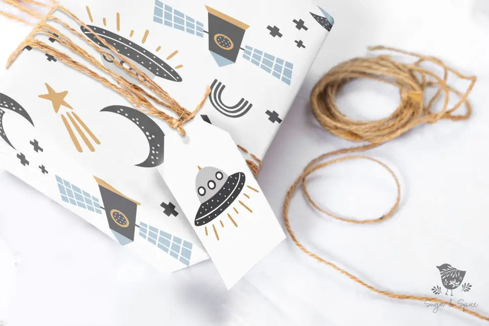 To the Moon Wrapping Paper - Premium Craft Supplies & Tools > Party & Gifting > Packaging & Wrapping from Sugar and Spice Invitations - Just $26.10! Shop now at Sugar and Spice Paper