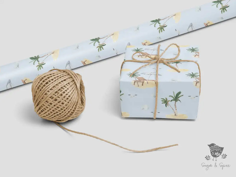 Tropical Beach Wrapping Paper - Premium Craft Supplies & Tools > Party & Gifting > Packaging & Wrapping from Sugar and Spice Invitations - Just $26.10! Shop now at Sugar and Spice Paper