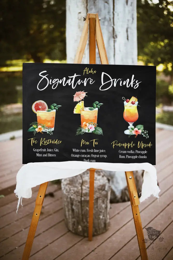 Tropical Signature Drink Sign - Premium  from Sugar and Spice Invitations - Just $25! Shop now at Sugar and Spice Paper