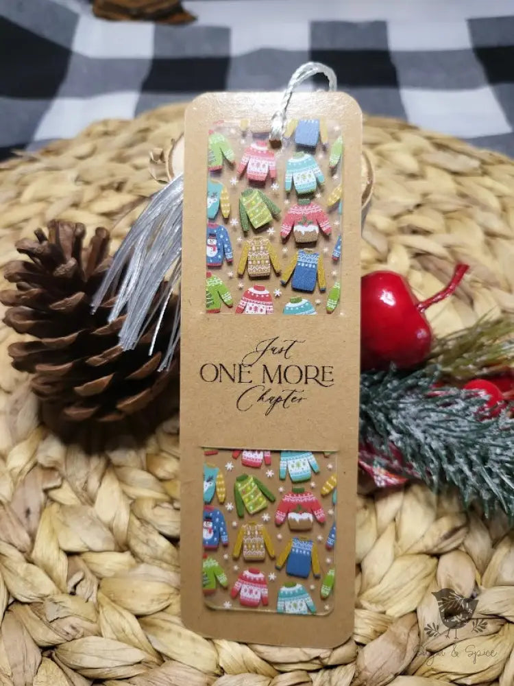 Ugly Sweater Holiday Acrylic Bookmark - Premium Engraved Gifts from Sugar and Spice - Just $4.87! Shop now at Sugar and Spice Paper