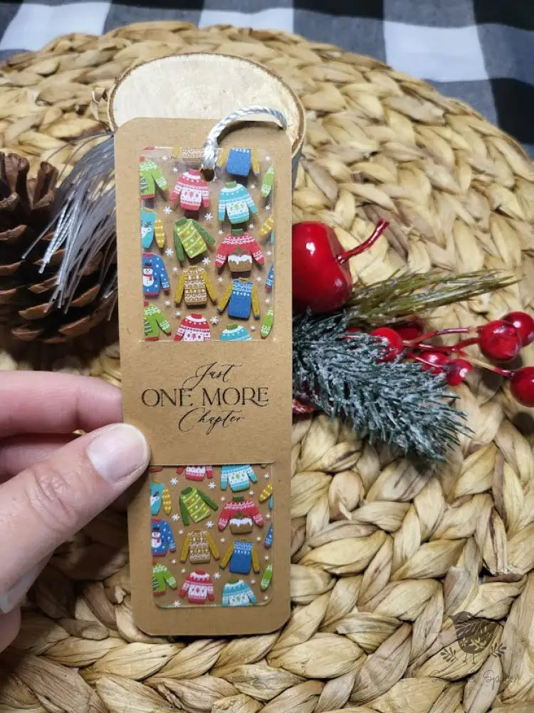 Ugly Sweater Holiday Acrylic Bookmark - Premium Engraved Gifts from Sugar and Spice - Just $4.87! Shop now at Sugar and Spice Paper