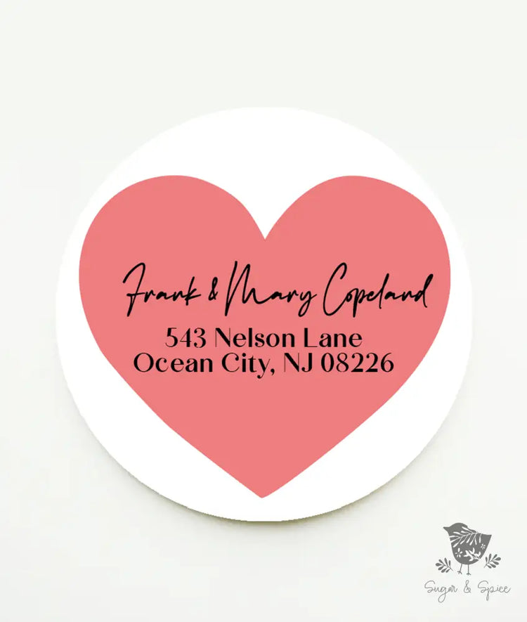 Valentine Heart Return Address Sticker
