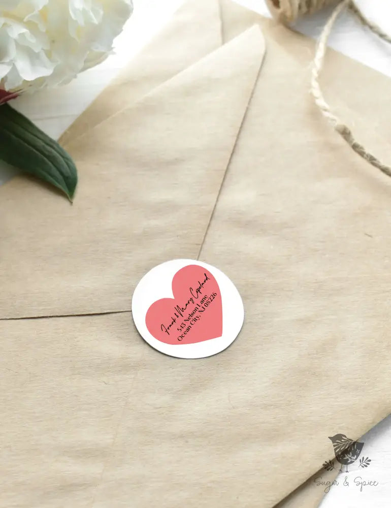 Valentine Heart Return Address Sticker - Premium  from Sugar and Spice Invitations - Just $9.95! Shop now at Sugar and Spice Paper