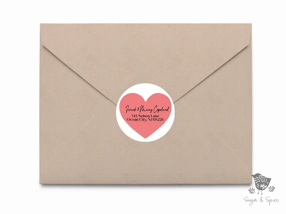 Valentine Heart Return Address Sticker