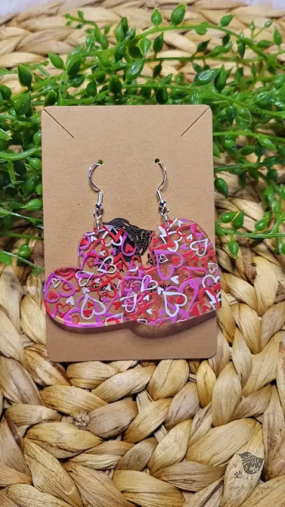 Valentines Day Heart Shape Acrylic Earrings - Premium  from Sugar and Spice Invitations - Just $11.25! Shop now at Sugar and Spice Paper