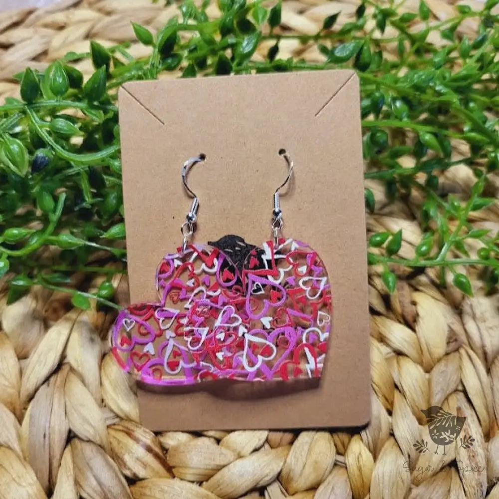 Valentines Day Heart Shape Acrylic Earrings - Premium  from Sugar and Spice Invitations - Just $11.25! Shop now at Sugar and Spice Paper