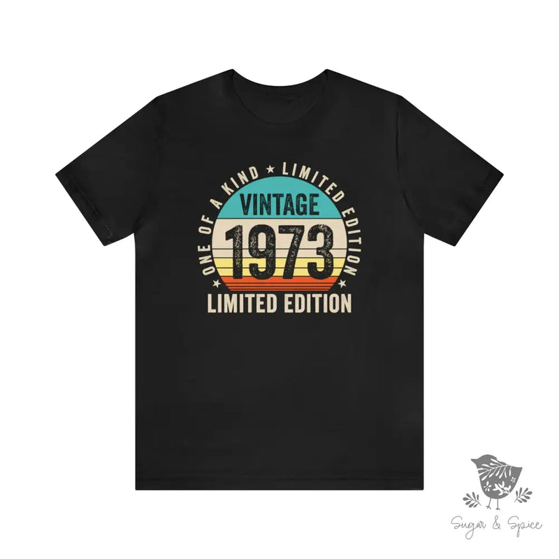 Vintage 1973 Birthday T-Shirt Black / S