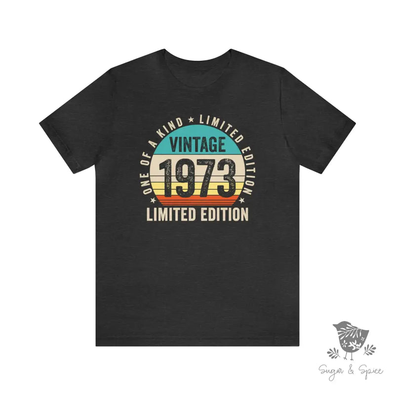 Vintage 1973 Birthday T-Shirt Dark Grey Heather / S