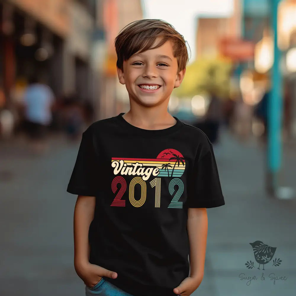 Vintage Beach Birthday Kids T-Shirt - Premium Kids clothes from Printify - Just $22.42! Shop now at Sugar and Spice Paper