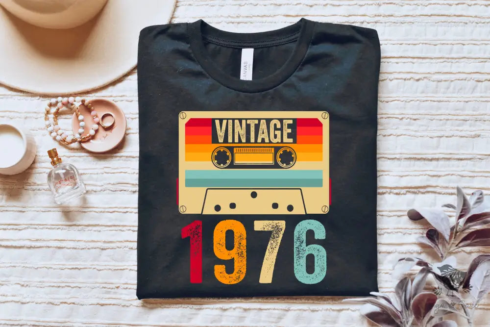 Vintage Cassette Tape 1976 Birthday T-Shirt
