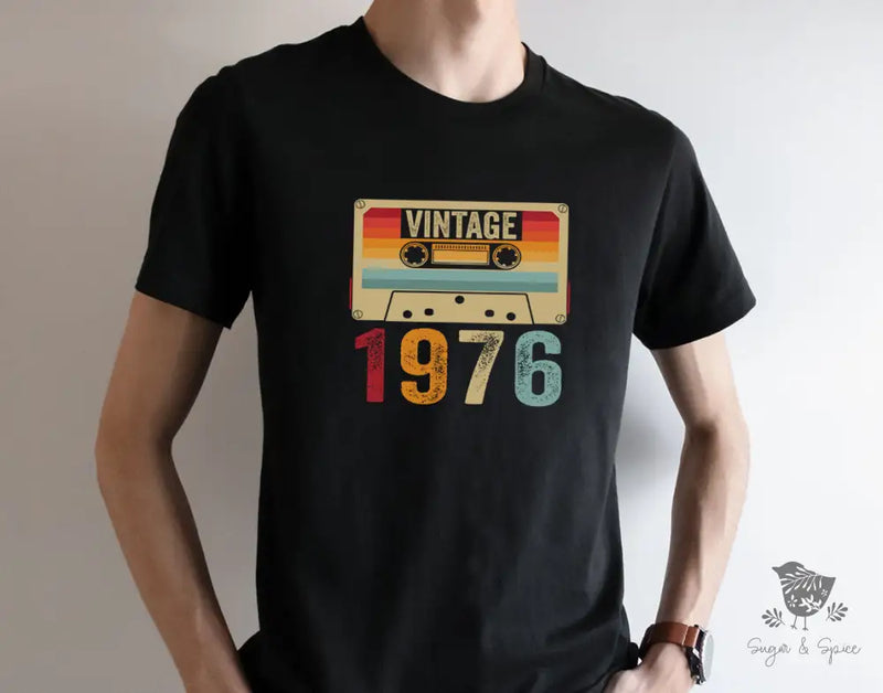 Vintage Cassette Tape 1976 Birthday T-Shirt