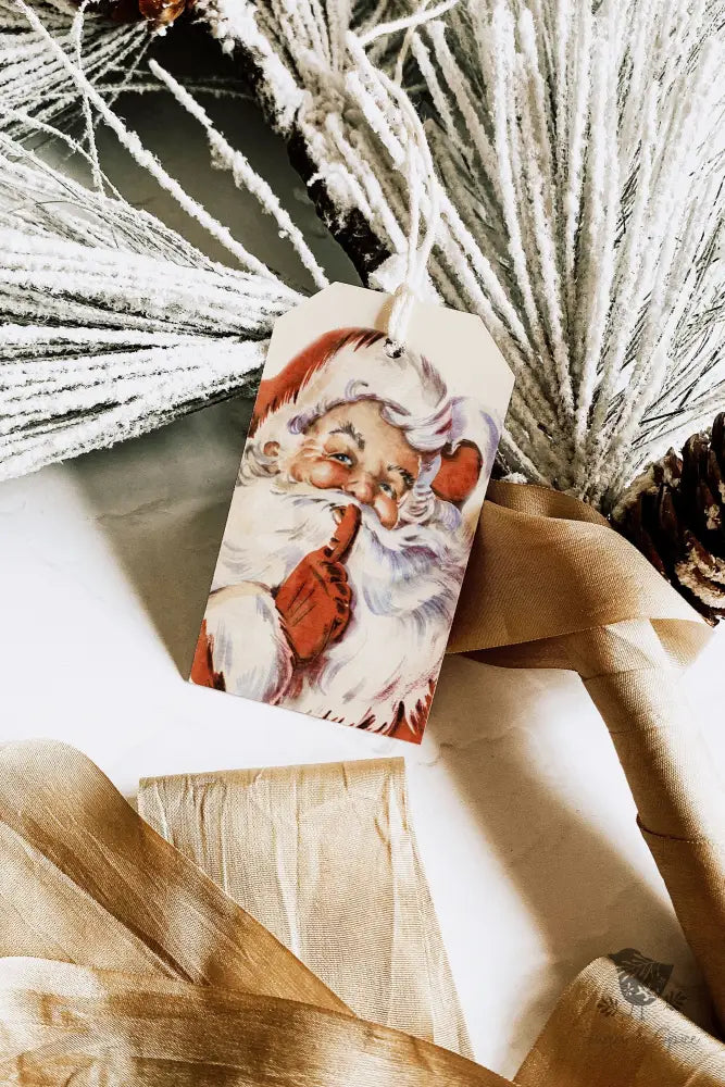 Vintage Santa Gift Tag - Premium Craft Supplies & Tools > Party & Gifting > Labels, Stickers & Tags > Tags from Sugar and Spice Invitations - Just $26! Shop now at Sugar and Spice Paper