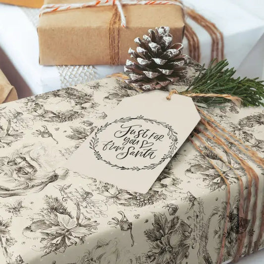 Vintage Santa Wrapping Paper - Premium Craft Supplies & Tools > Party & Gifting > Packaging & Wrapping from Sugar and Spice Invitations - Just $26.10! Shop now at Sugar and Spice Paper