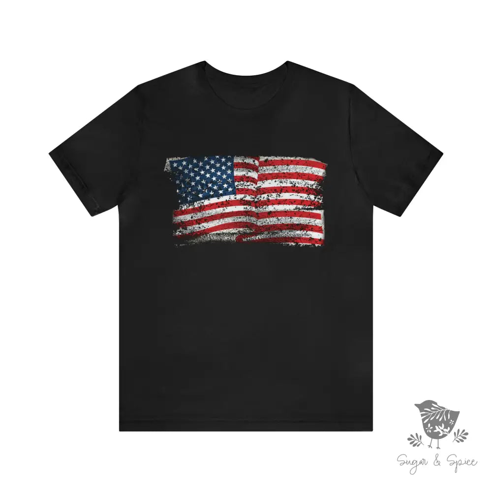 Vintage Us Flag T-Shirt Black / S