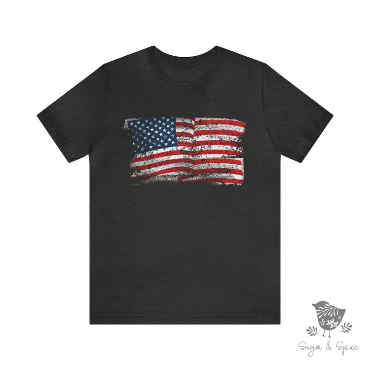 Vintage Us Flag T-Shirt Dark Grey Heather / S