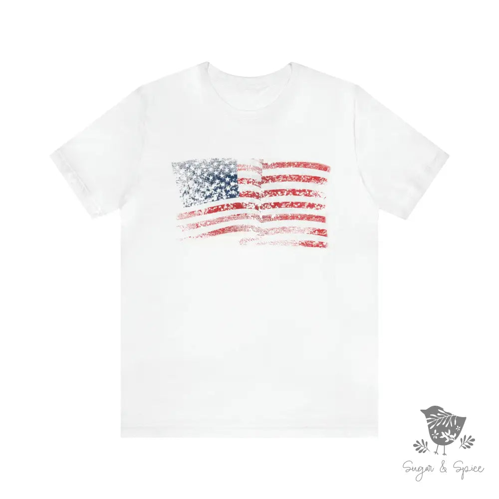 Vintage Us Flag T-Shirt White / S