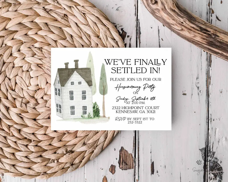 Watercolor Home Housewarming Invitation - Premium Digital File from Sugar and Spice Invitations - Just $2.10! Shop now at Sugar and Spice Paper