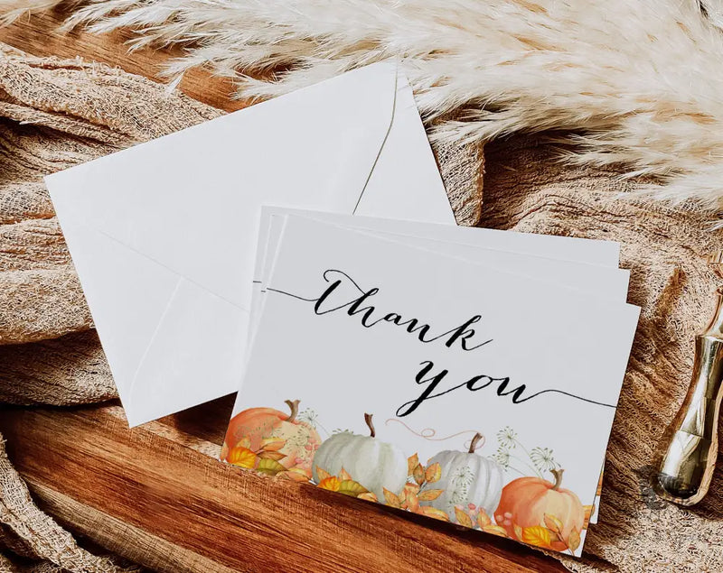 Watercolor Pumpkin Thank You Card - Premium Paper & Party Supplies > Paper > Invitations & Announcements > Invitations from Sugar and Spice Invitations - Just $2.50! Shop now at Sugar and Spice Paper