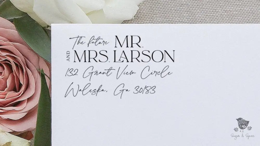 Wedding Elegant Address Stamp - Premium Craft Supplies & Tools > Stamps & Seals > Stamps from Sugar and Spice Invitations - Just $38! Shop now at Sugar and Spice Paper