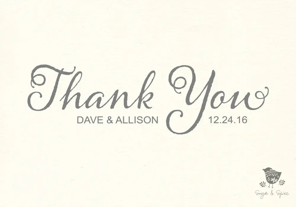 Wedding Thank You Card - Premium Paper & Party Supplies > Paper > Invitations & Announcements > Invitations from Sugar and Spice Invitations - Just $2.50! Shop now at Sugar and Spice Paper