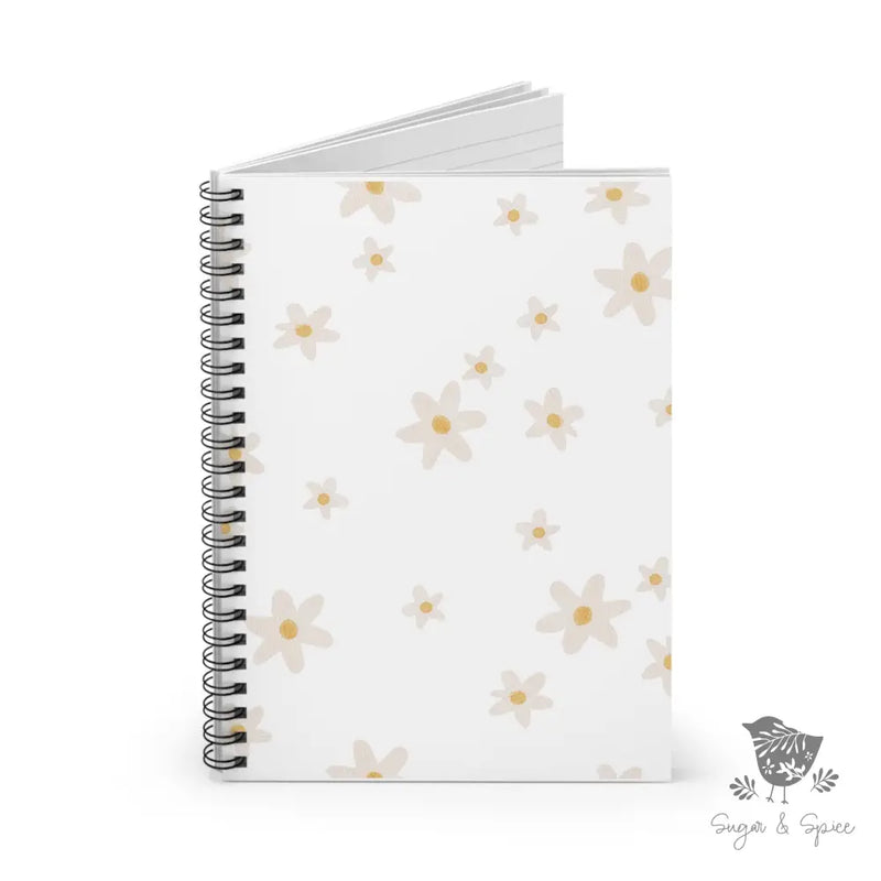 White Flower Spiral Notebook - Ruled Line - Premium Paper products from Printify - Just $14! Shop now at Sugar and Spice Paper