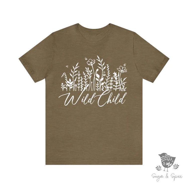 Wild Child Wildflower T-Shirt Heather Olive / S