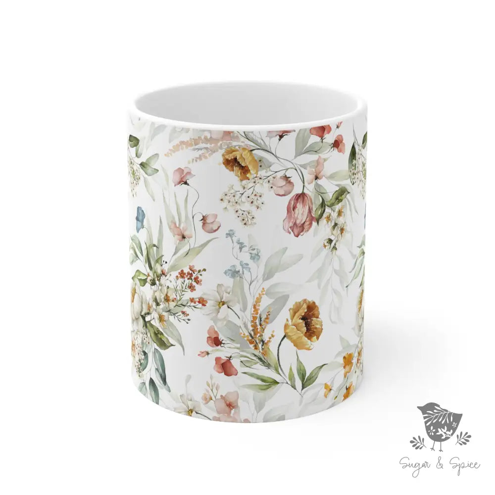 Wild Flower Ceramic Mug - Premium Mug from Printify - Just $18! Shop now at Sugar and Spice Paper