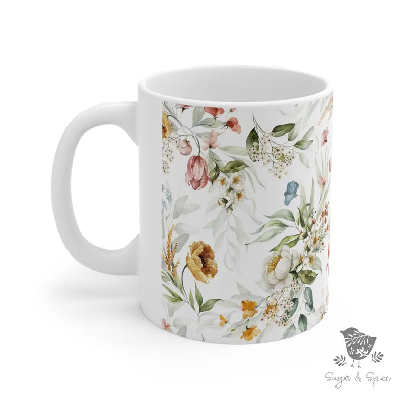 Wild Flower Ceramic Mug - Premium Mug from Printify - Just $18! Shop now at Sugar and Spice Paper