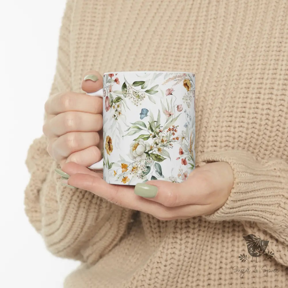 Wild Flower Ceramic Mug - Premium Mug from Printify - Just $18! Shop now at Sugar and Spice Paper