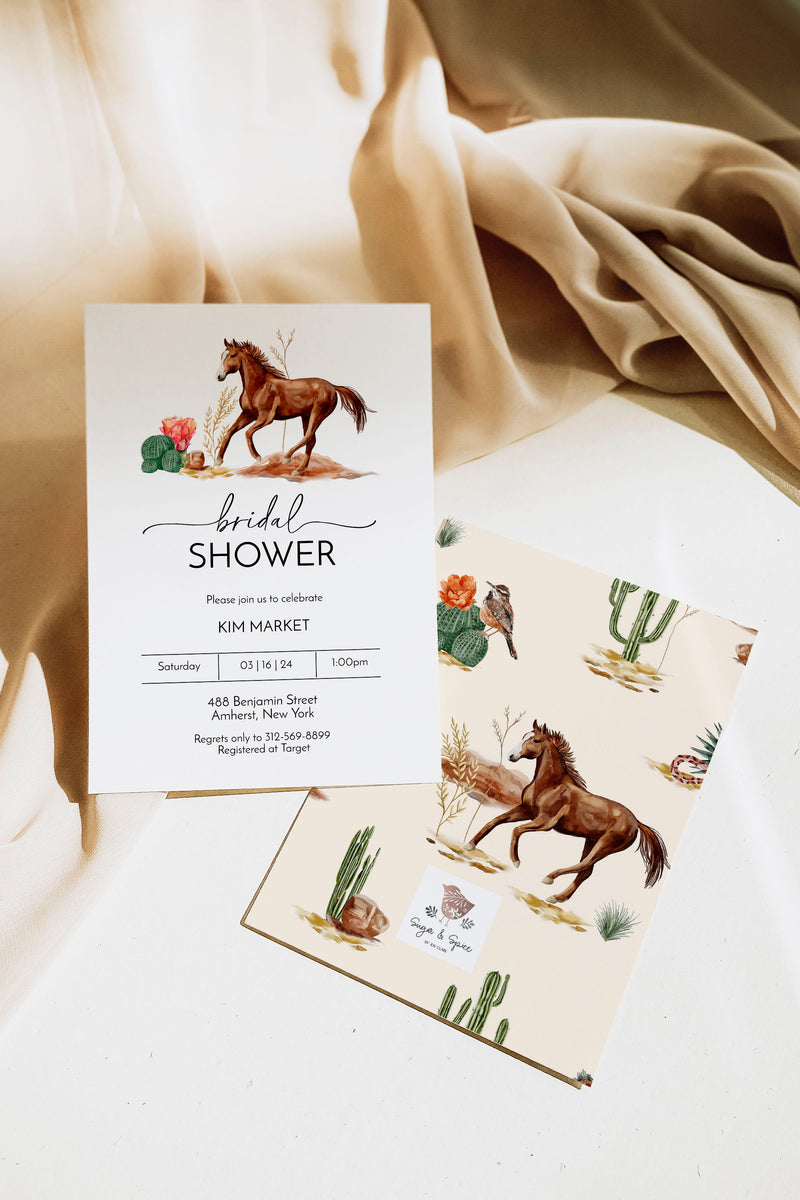 Wild Horse Southwest Bridal Shower Invitation