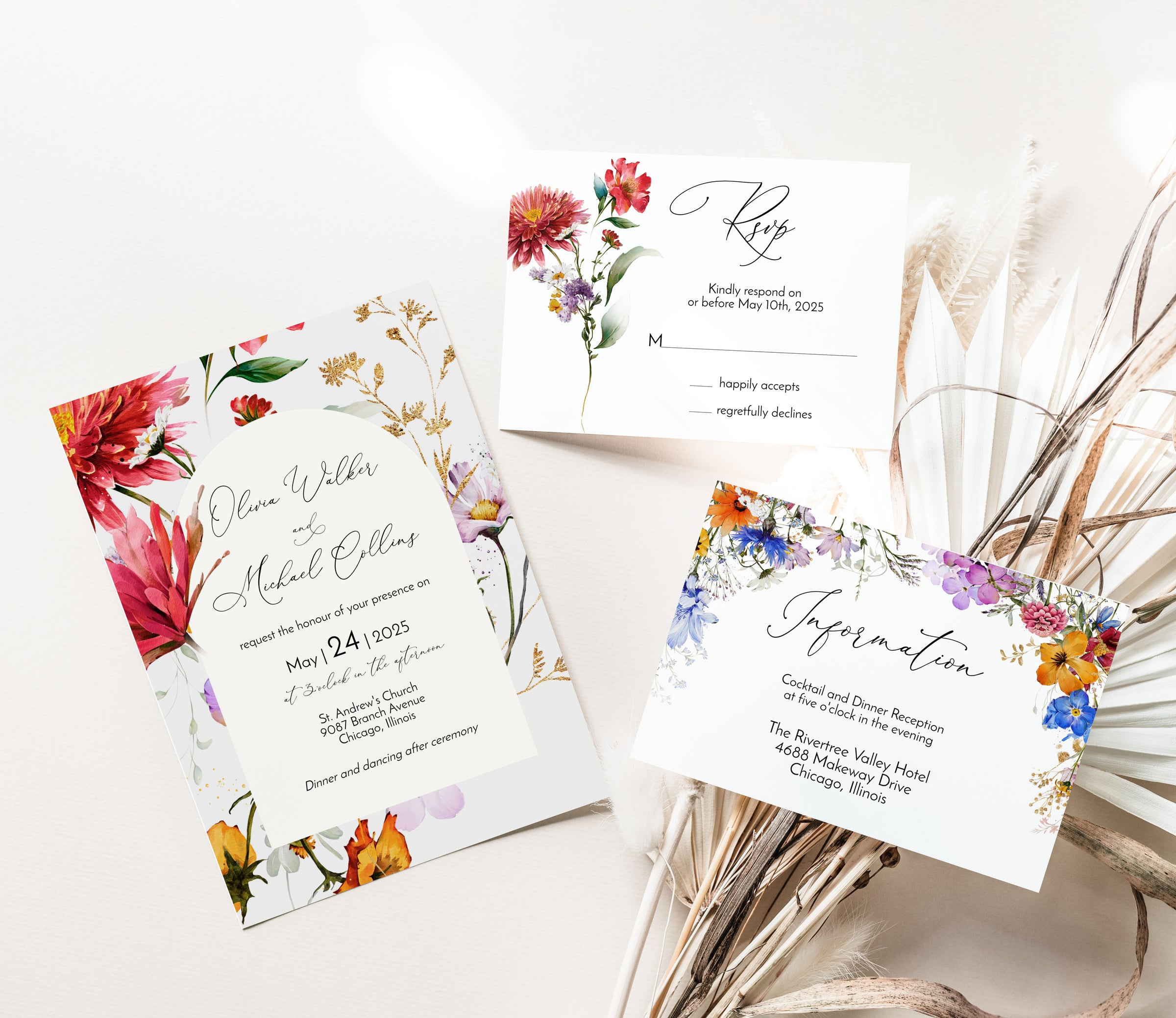 Wildflower Arch Garden Wedding Invitation