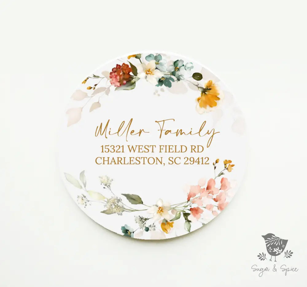 Wildflowers Return Address Sticker - Premium  from Sugar and Spice Invitations - Just $9.95! Shop now at Sugar and Spice Paper