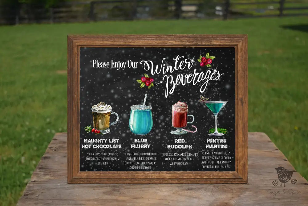 Winter Beverages Signature Drink Sign - Premium  from Sugar and Spice Invitations - Just $45! Shop now at Sugar and Spice Paper