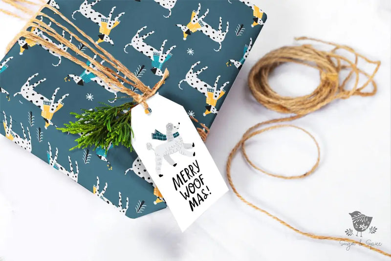 Winter Dalmatian Wrapping Paper - Premium Craft Supplies & Tools > Party & Gifting > Packaging & Wrapping from Sugar and Spice Invitations - Just $26.10! Shop now at Sugar and Spice Paper