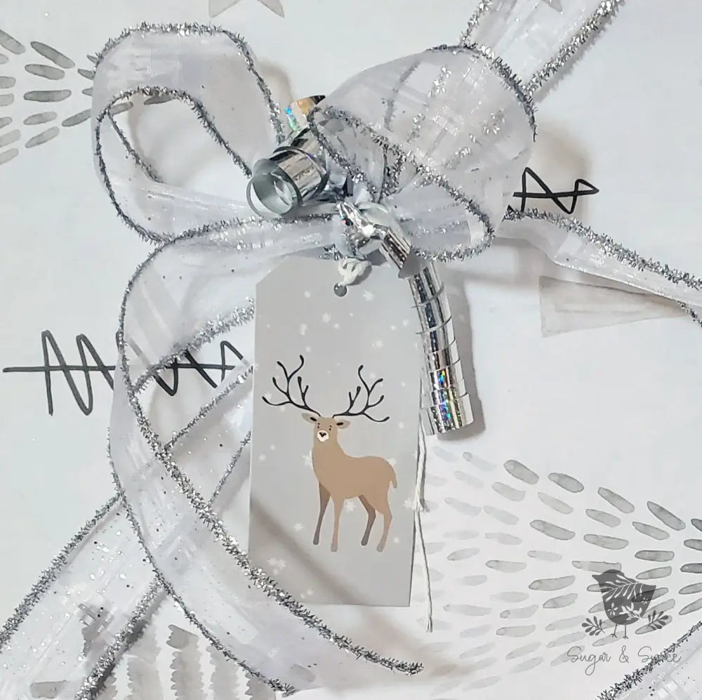 Winter Deer in Snow Christmas Tree Gift Tag - Premium Craft Supplies & Tools > Party & Gifting > Labels, Stickers & Tags > Tags from Sugar and Spice Invitations - Just $26! Shop now at Sugar and Spice Paper